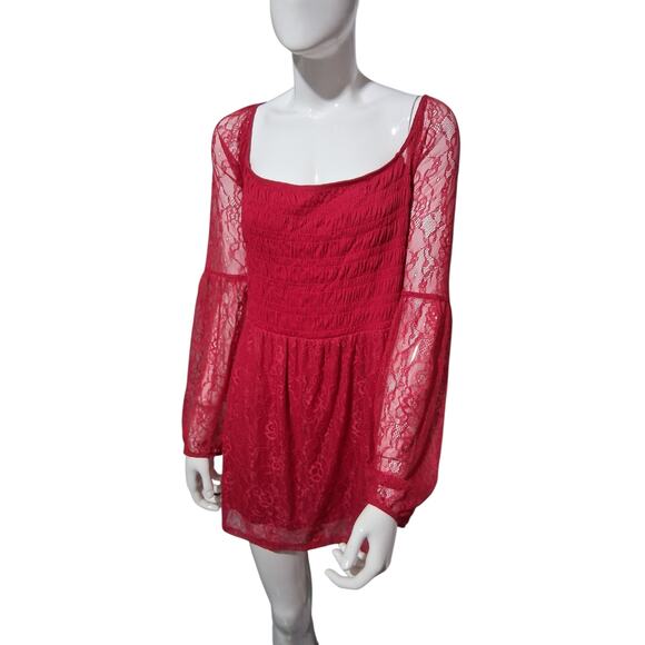 TORRID Fairygoth Whimsy Lace Women's size 4X Smocked Bodice Babydoll Vampire Top - Picture 11 of 11